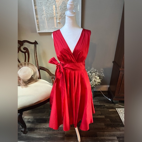 Eva by Eva Franco Retro Red Party Dress - Picture 3 of 14